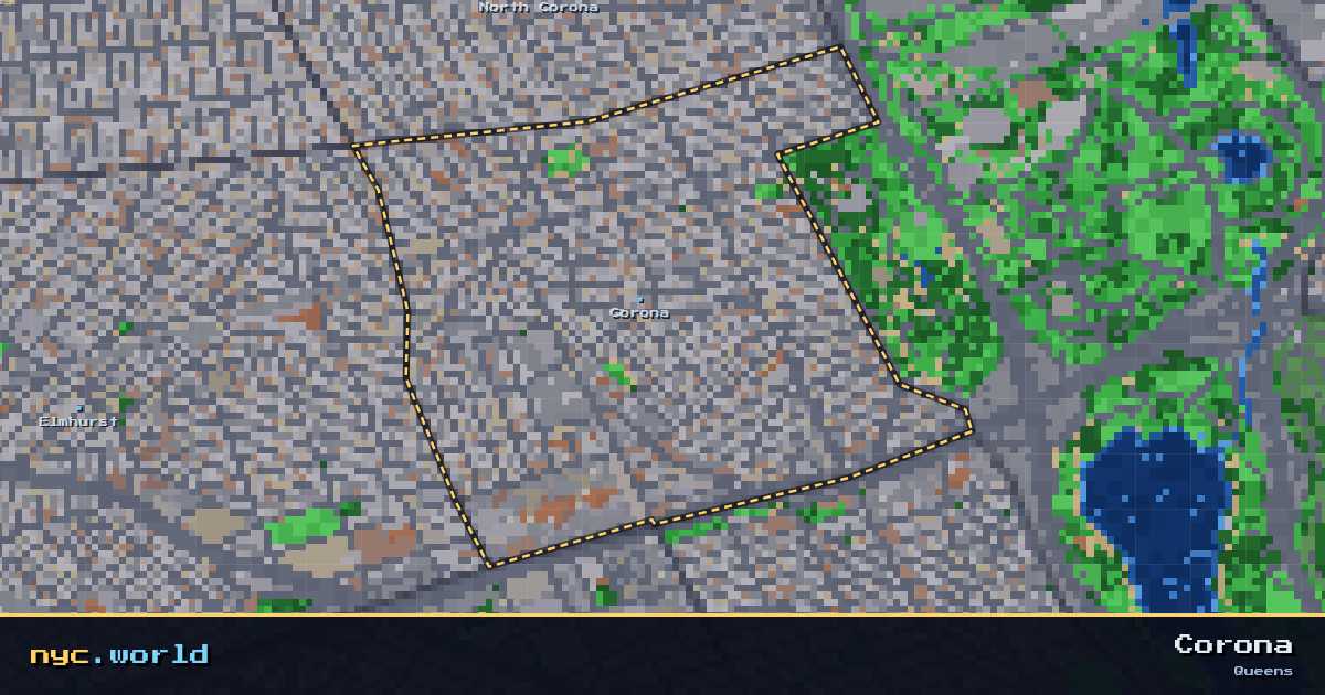 pixel-art map of Corona, Queens on nyc.world