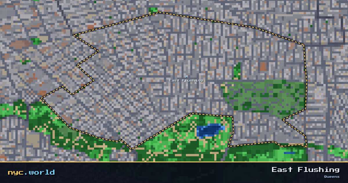 pixel-art map of East Flushing, Queens on nyc.world