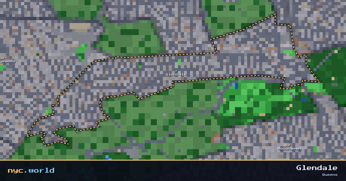 pixel-art map of Glendale, Queens on nyc.world