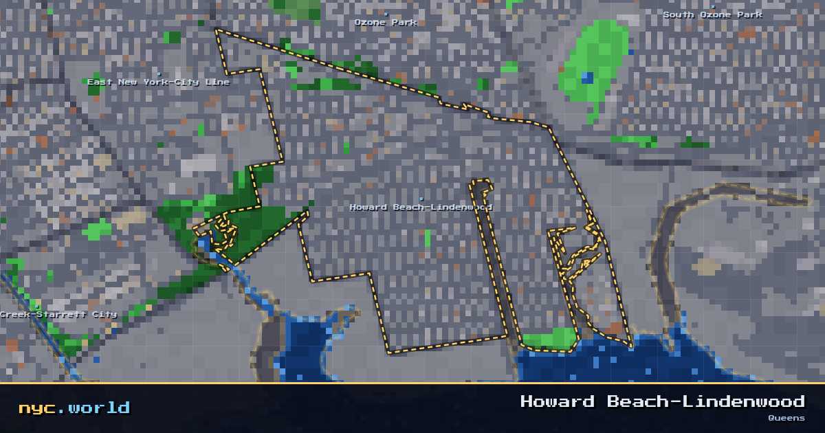 pixel-art map of Howard Beach-Lindenwood, Queens on nyc.world