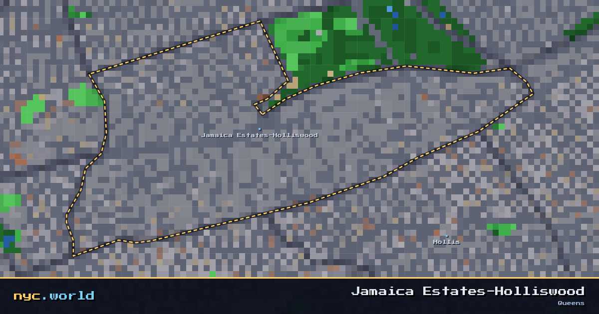 pixel-art map of Jamaica Estates-Holliswood, Queens on nyc.world