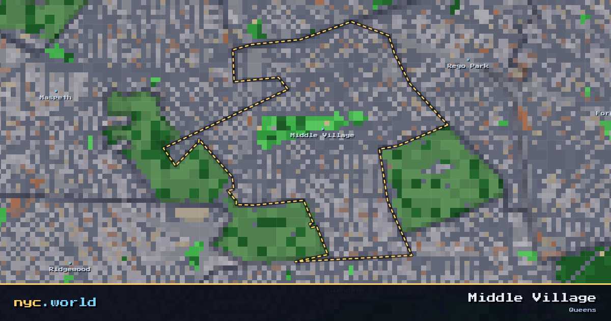 pixel-art map of Middle Village, Queens on nyc.world