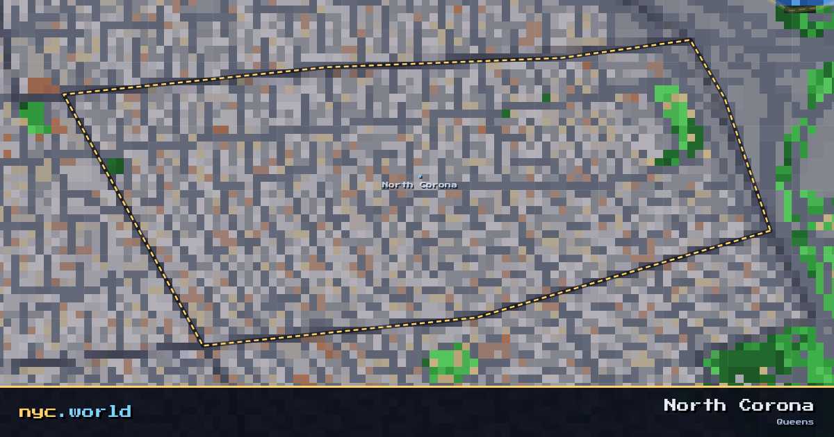 pixel-art map of North Corona, Queens on nyc.world