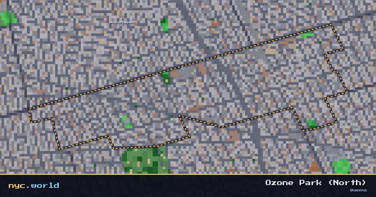 pixel-art map of Ozone Park (North), Queens on nyc.world