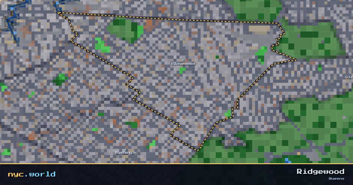 pixel-art map of Ridgewood, Queens on nyc.world