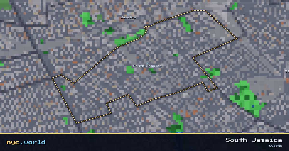 pixel-art map of South Jamaica, Queens on nyc.world
