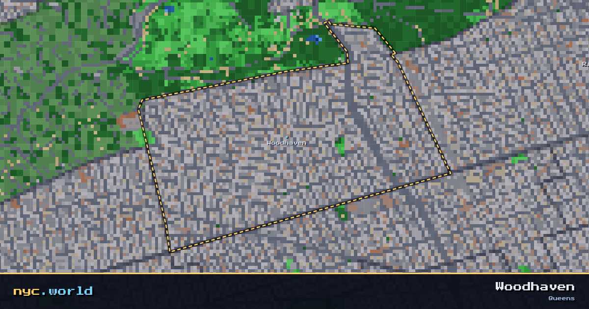 pixel-art map of Woodhaven, Queens on nyc.world