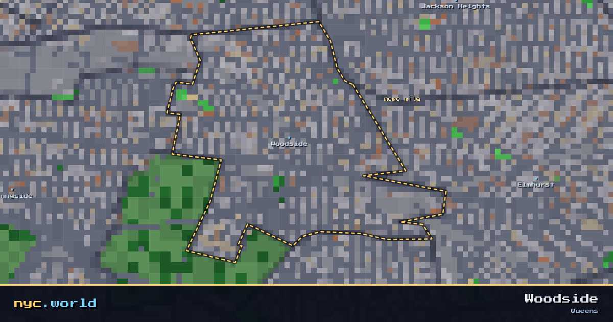 pixel-art map of Woodside, Queens on nyc.world