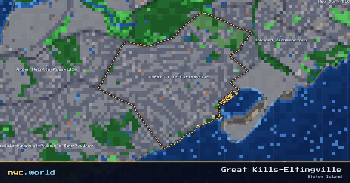 pixel-art map of Great Kills-Eltingville, Staten Island on nyc.world