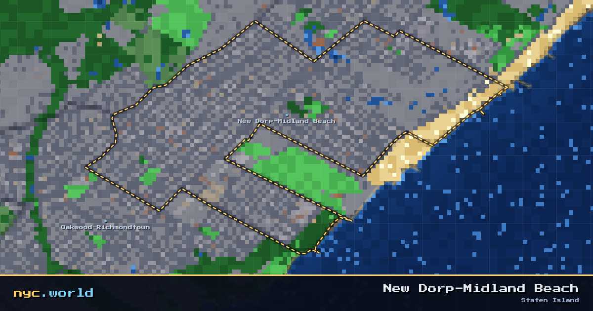 pixel-art map of New Dorp-Midland Beach, Staten Island on nyc.world