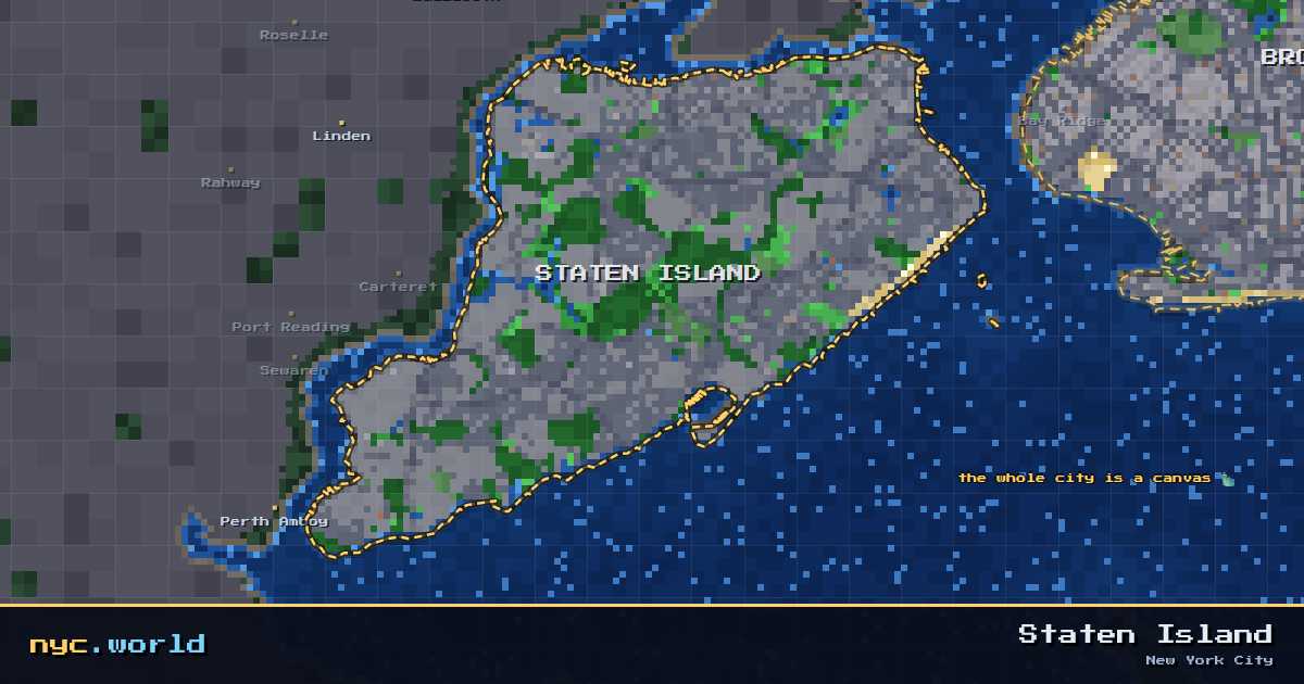 pixel-art map of Staten Island, New York City on nyc.world